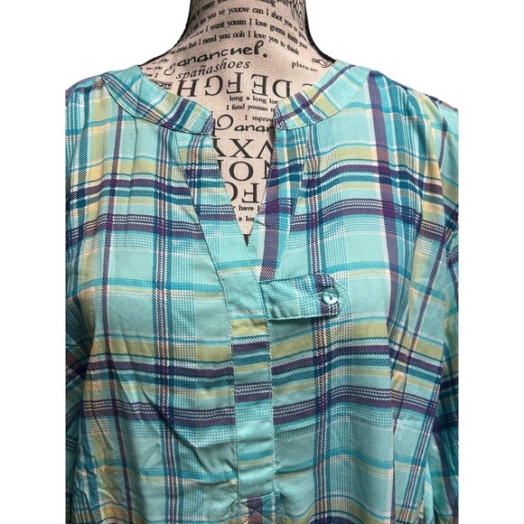 Woman Within Plus Size Rayon 7-Day Three-Quarter Sleeve Tab-Front Tunic Plus 2X - Picture 2 of 8